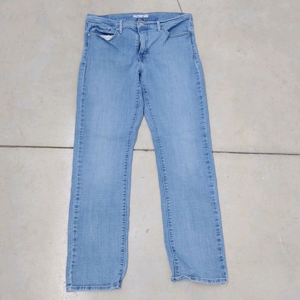 Levi's 314 Jeans Women's 32 Light Blue - Shaping Straight Mid Rise Stretch Denim